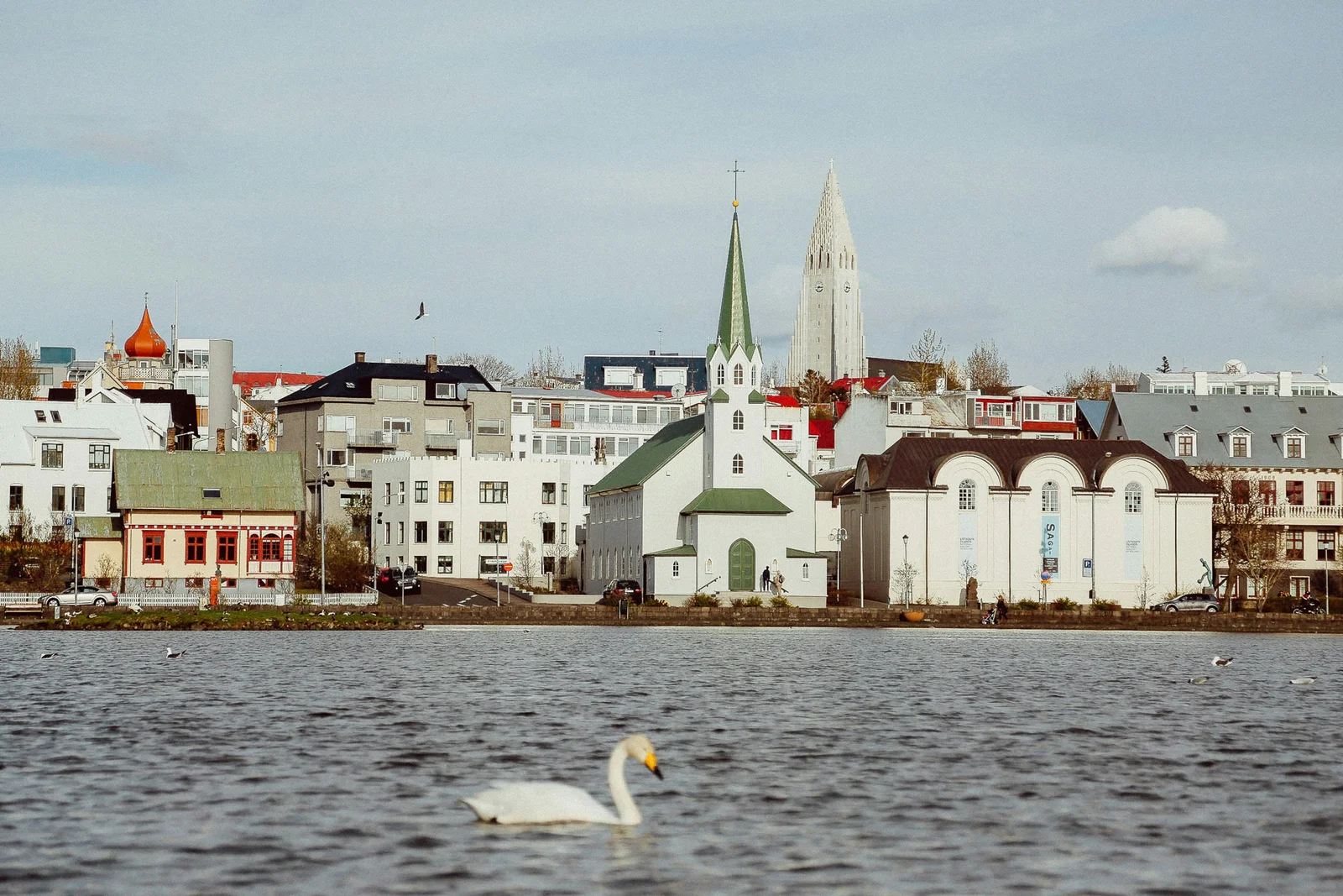 T&jouml;rnin pond and Reykjav&iacute;k church